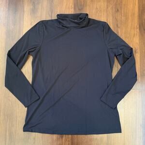 J McLaughlin Long Sleeve Turtle Neck Top Black Sz L Office Career Base Layer